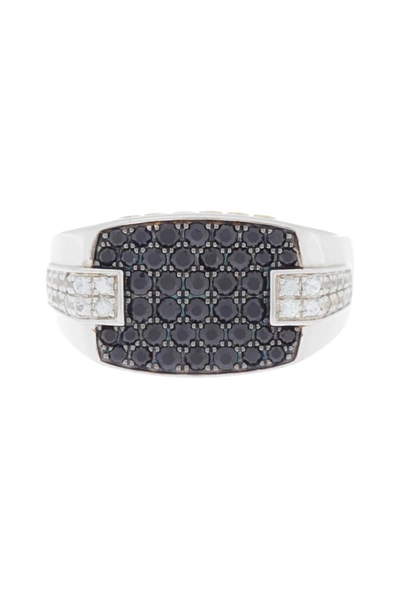 Effy Stering Silver & 14k Yellow Gold Pave Stone Ring In Black