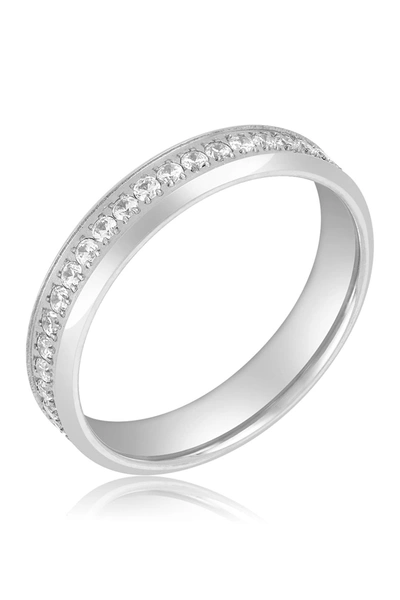 Adornia Silver Band Crystal Pave Eternity Ring