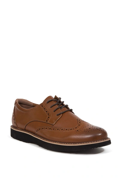 Deer Stags Walkmaster Leather Wingtip Derby In Dark Tan