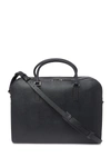 Valentino Garavani Leather Briefcase In Dark Grey