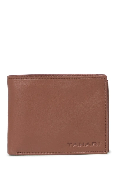 Tahari Rfid Bifold Leather Wallet In 35rf-cognac