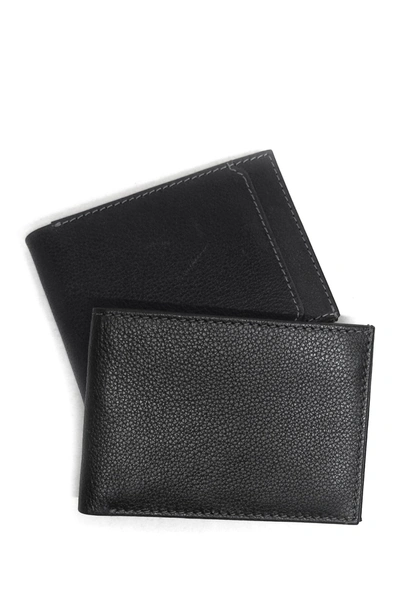 Boconi Leather Slimster Wallet In Black