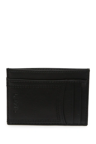 Levi's X-capacity Getaway Leather Cardholder Wallet In Black