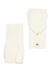 Ugg Cozy Ribbed Knit Flip Mittens In Ivory