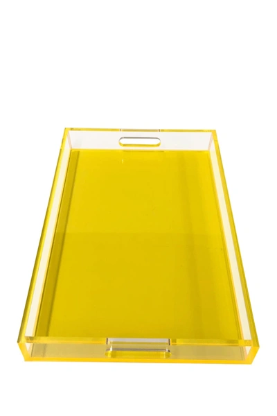 R16 Home Neon Yellow Square Lucite Tray