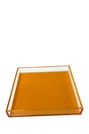 R16 Home Neon Orange Square Tray In Neon Orange