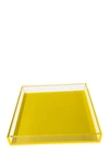 R16 Home Neon Yellow Square Tray In Neon Yellow