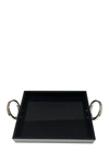 R16 HOME SMALL BLACK TRAY WITH SILVER RING,767843316889
