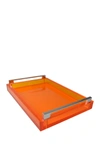 R16 HOME SILVER HANDLE ORANGE TRAY,767843315035