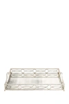 Willow Row Distressed Silver/frosted Mirror Modern Frosted Tray