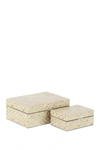 Willow Row Multi Wooden Inlay Box 2-piece Set In Beige