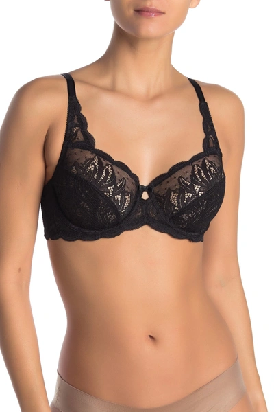 Felina Peridot Lace Unlined Underwire Bra In Black