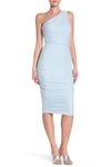 LOVE BY DESIGN ONE-SHOULDER BODY-CON MIDI DRESS,827370286281