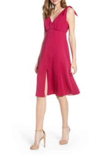 Cupcakes And Cashmere Soft Crepe Tie Dress In Vibrant Fu