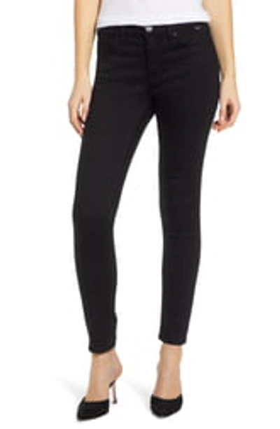 Mavi Adriana Solid Skinny Jeans In Double Black Tribeca