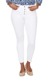 Nydj Ami Exposed Button Fly Ankle Jeans In Optic Whit