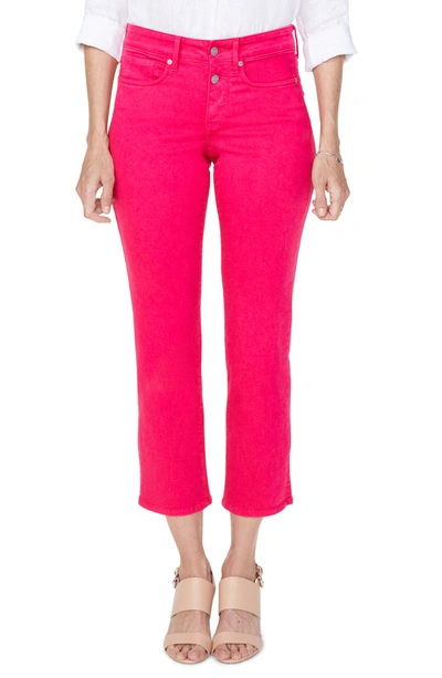 Nydj Marilyn Mock Fly Slit Ankle Jeans In Big Pink