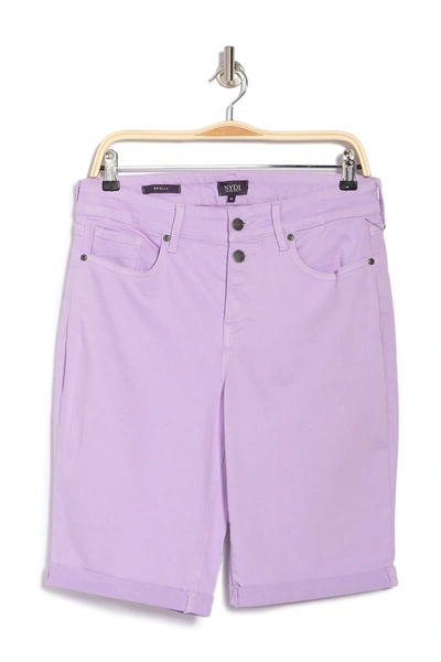 Nydj Briella Mock Fly Roll Cuff Shorts In Lilac Bree