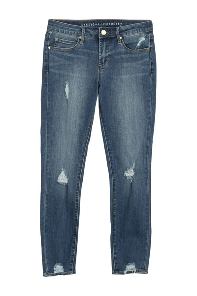 Articles Of Society Suzy Cropped Distressed Jeans In Crystal