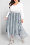 Modcloth Tulle'd You So Midi Skirt In Blue