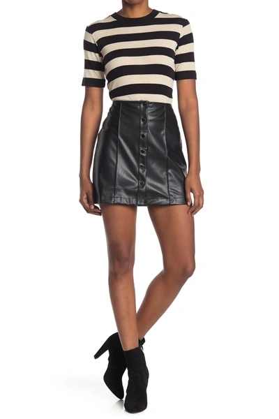 David Lerner Piper A-line Pintuck Snap Front Skirt In Black