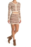 4si3nna Abigail Knit Bodycon Skirt In Ivory-brown