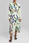 A.l.c Sonali Asymmetrical Pleated Midi Skirt In Yellow Mul