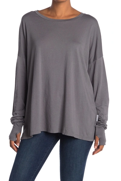 The Laundry Room Glovey Slouchy Top In Galaxy Grey