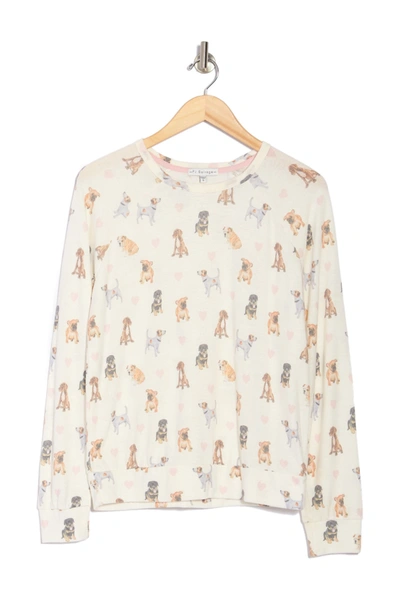 Pj Salvage Long Sleeve Printed Top In Ivory