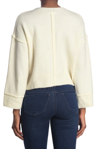 Topshop Round Neck Popper Sweater In Ivory