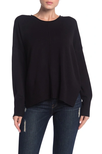 French Connection Scoop Neck Long Sleeve Sweater In Black