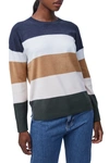 FRENCH CONNECTION STRIPED CREW NECK SWEATER,192942708264