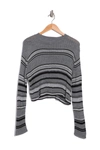 Abound Ribbed Cropped Sweater In Black Stripe