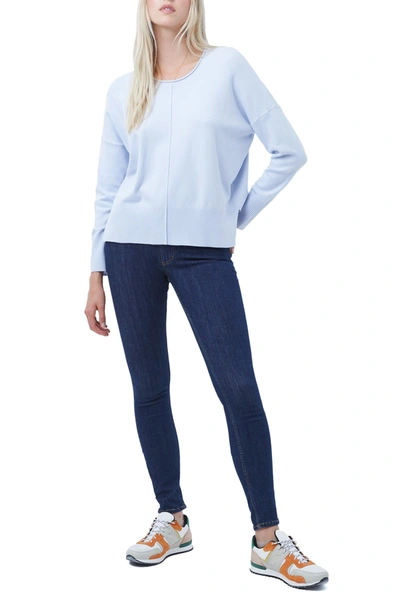 French Connection Scoop Neck Long Sleeve Sweater In Crystal Cl