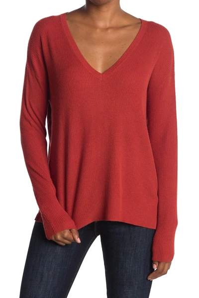 Abound Lightweight V-neck Dolman Sweater In Red Persimmon