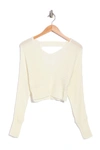 Abound Relaxed V-neck Crop Sweater In Ivory