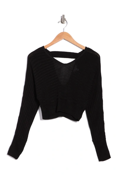 Abound Relaxed V-neck Crop Sweater In Black