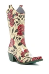 Nomad Footwear Yippy Cowboy Waterproof Rain Boot In Natural-skull-rose