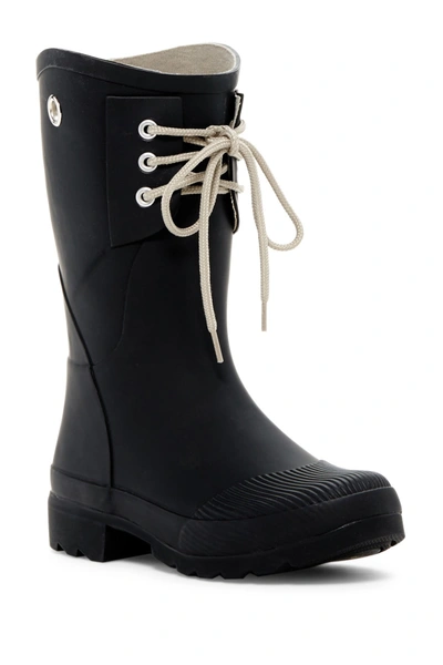 Nomad Footwear Kelly B Lace-up Waterproof Rain Boot In Black