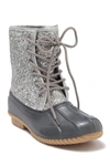 Sugar Glitter Duck Boot In S-sil Glitter/grey