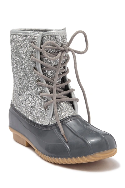 Sugar Glitter Duck Boot In S-sil Glitter/grey