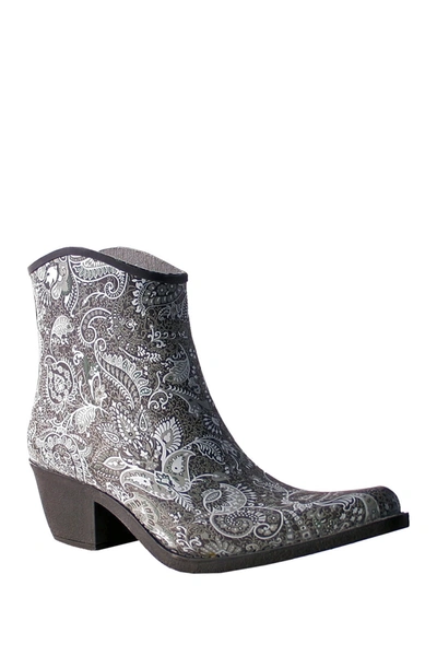 Nomad Footwear Wrangler Rain Bootie In Black-white Paisley