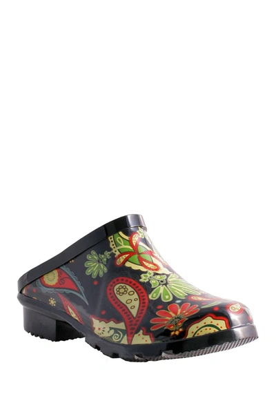 Nomad Footwear Dribble Rain Clog In Black Paisley