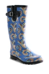 Nomad Footwear Puddles Waterproof Rain Boot In Blue Paisley
