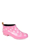 Journee Collection Rainer Ankle Rain Bootie In Pink