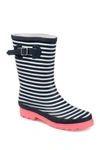 Journee Collection Seattle Womens Waterproof Mid Calf Rain Boots In Stripe
