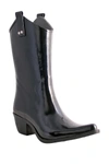 Nomad Footwear Yippy Cowboy Waterproof Rain Boot In Shiny Black