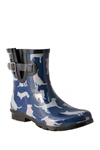 Nomad Footwear Droplet Patterned Waterproof Rain Boot In Navy White Dogs
