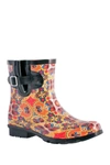 Nomad Footwear Droplet Patterned Waterproof Rain Boot In Orange Lotus