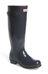 Hunter Original High Gloss Waterproof Boot In Dark Slate